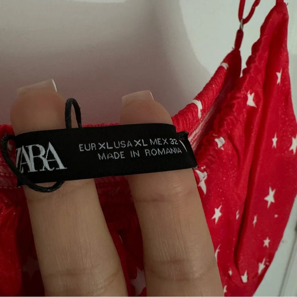 Zara SATIN EFFECT STAR DRESS  size XL - Picture 7 of 11